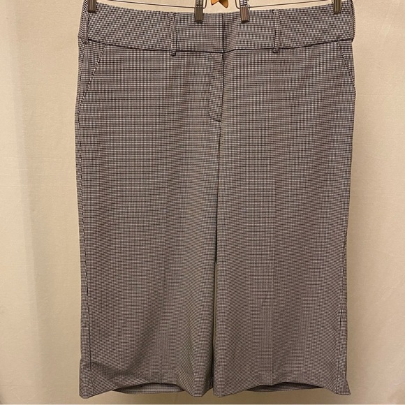 Lane Bryant NWT 22 Wide Leg Capri Pants High Rise Black White Gingham Checked - Picture 2 of 9